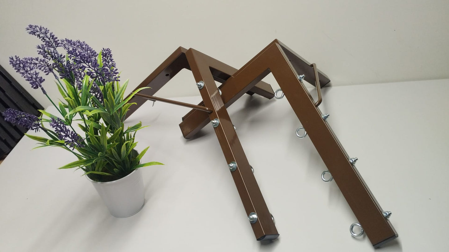 TENDEDERO PLEGABLE DE PARED MARRON 4 CUERDAS