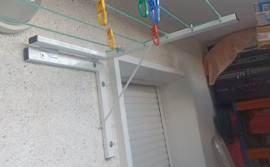 TENDEDERO PLEGABLE DE PARED 5 CUERDAS BLANCO