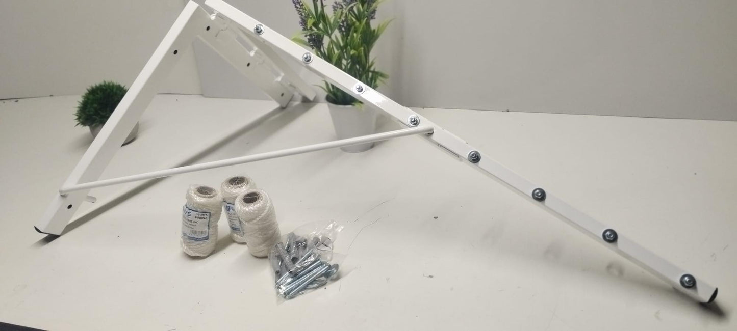 TENDEDERO PLEGABLE DE PARED 8 CUERDAS  BLANCO