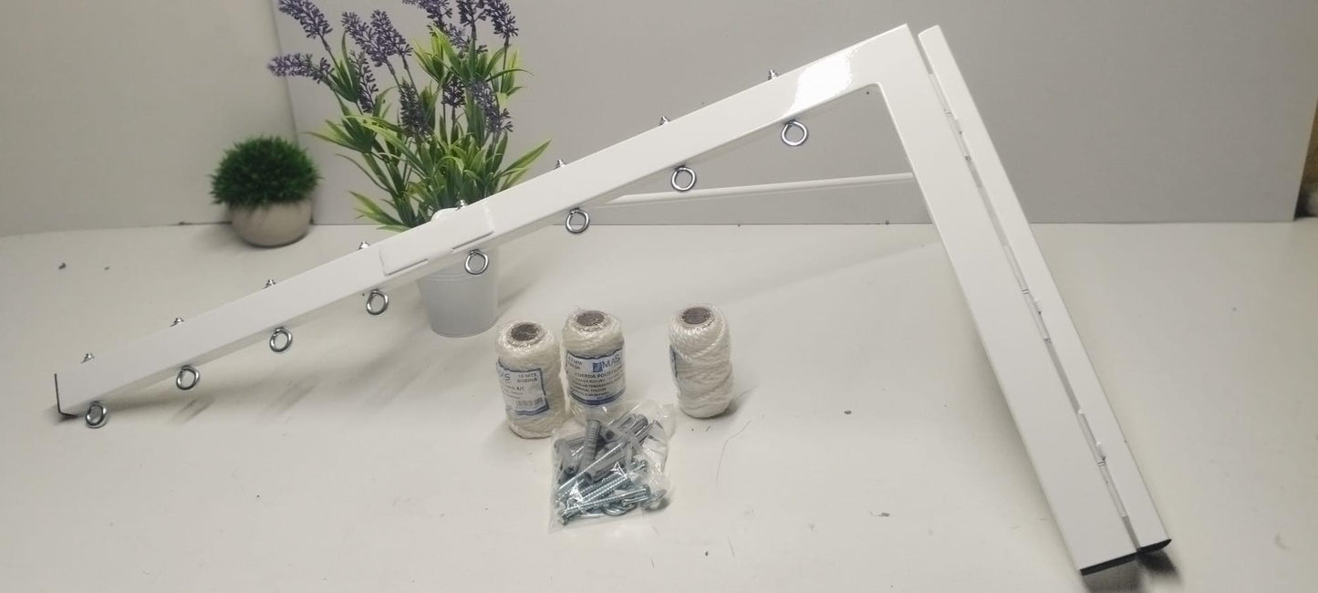 TENDEDERO PLEGABLE DE PARED 8 CUERDAS  BLANCO