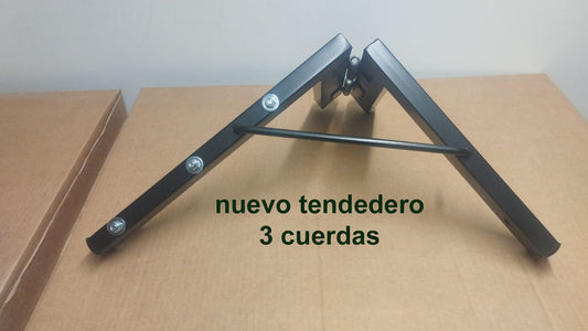 TENDEDERO PLEGABLE EXTENSIBLE NEGRO DE PARED MAXI 3 CUERDAS