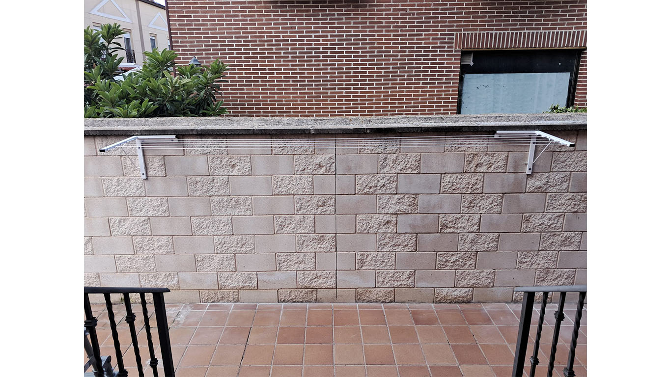 TENDEDERO PLEGABLE DE PARED 5 CUERDAS BLANCO