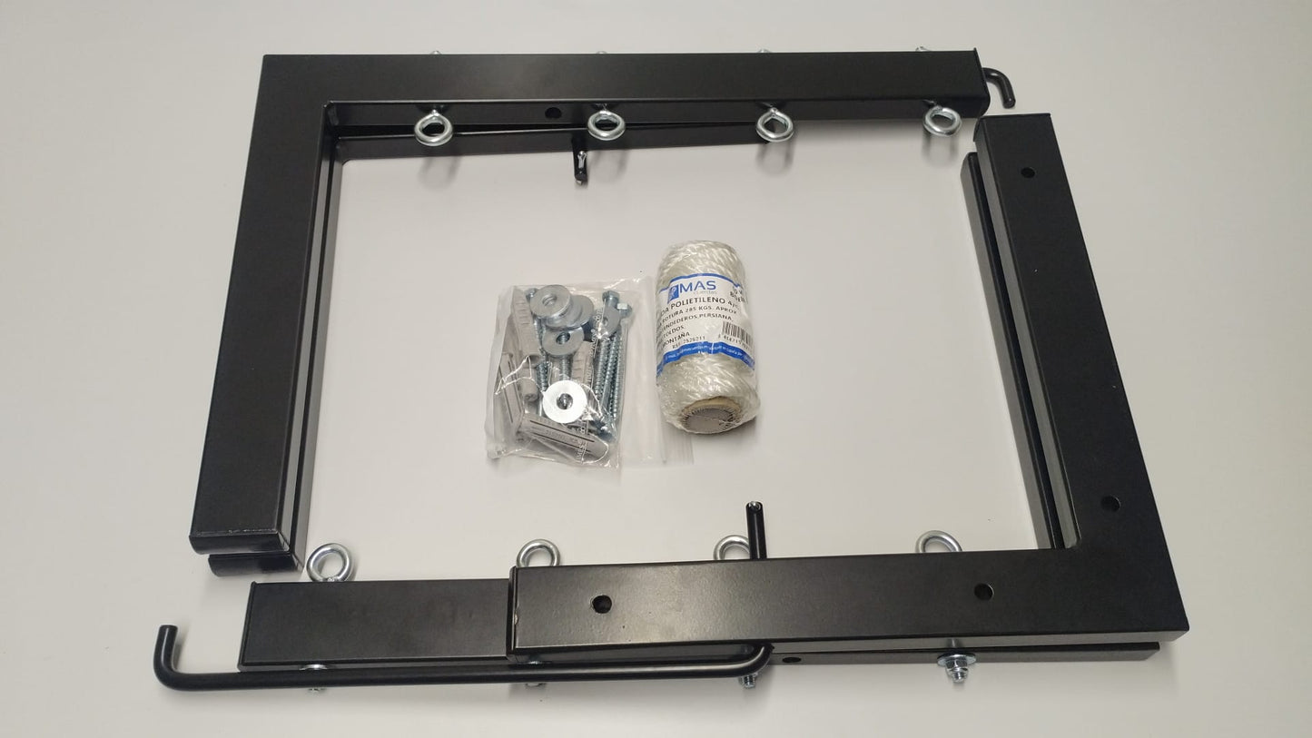 TENDEDERO PLEGABLE DE PARED NEGRO 4 CUERDAS