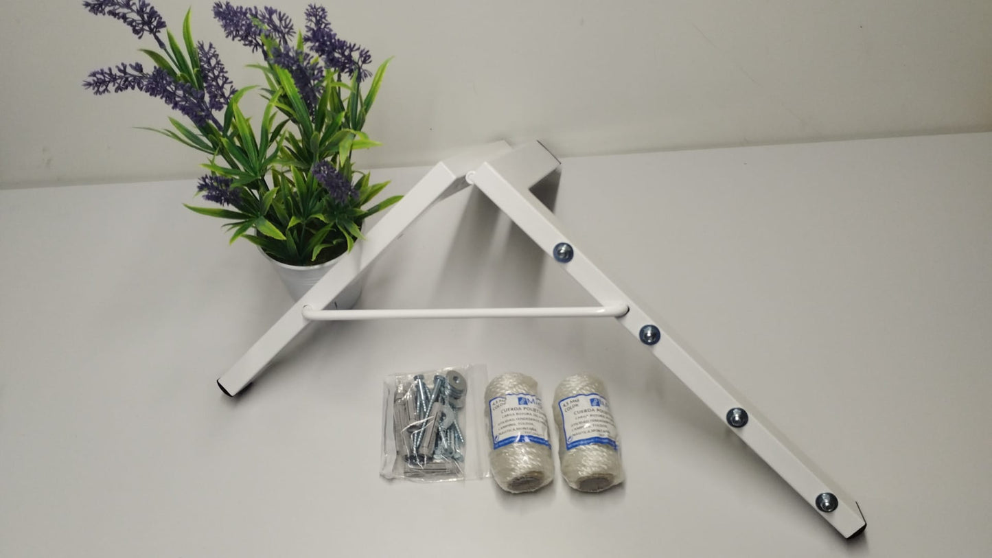 TENDEDERO PLEGABLE DE PARED BLANCO 4 CUERDAS