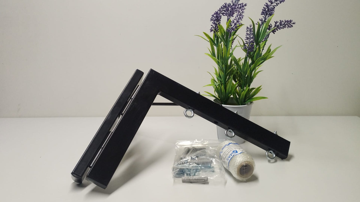 TENDEDERO PLEGABLE DE PARED MAXI NEGRO 3 CUERDAS