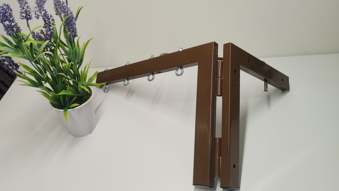 TENDEDERO PLEGABLE DE PARED MARRON 4 CUERDAS