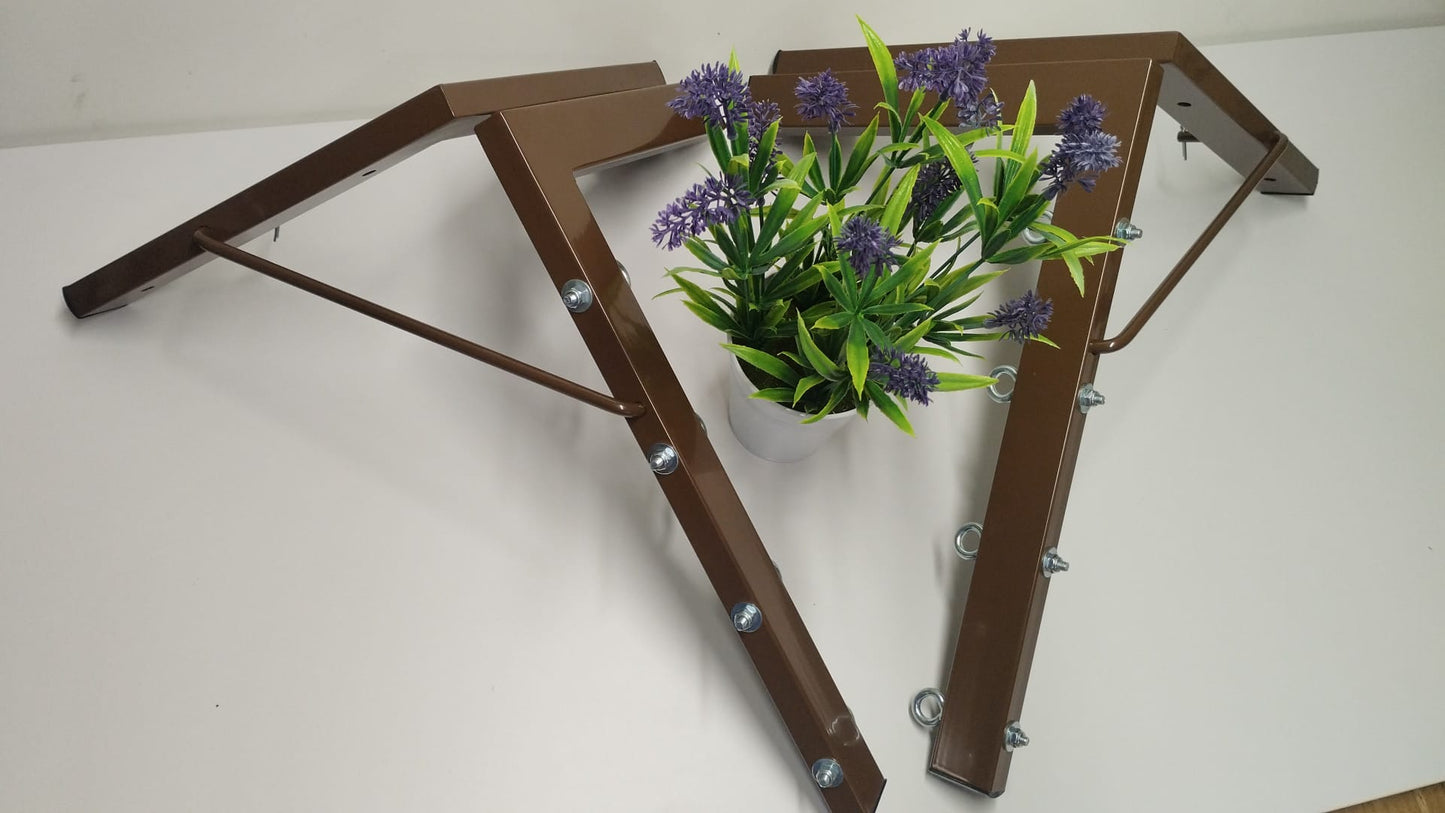 TENDEDERO PLEGABLE DE PARED MARRON 4 CUERDAS