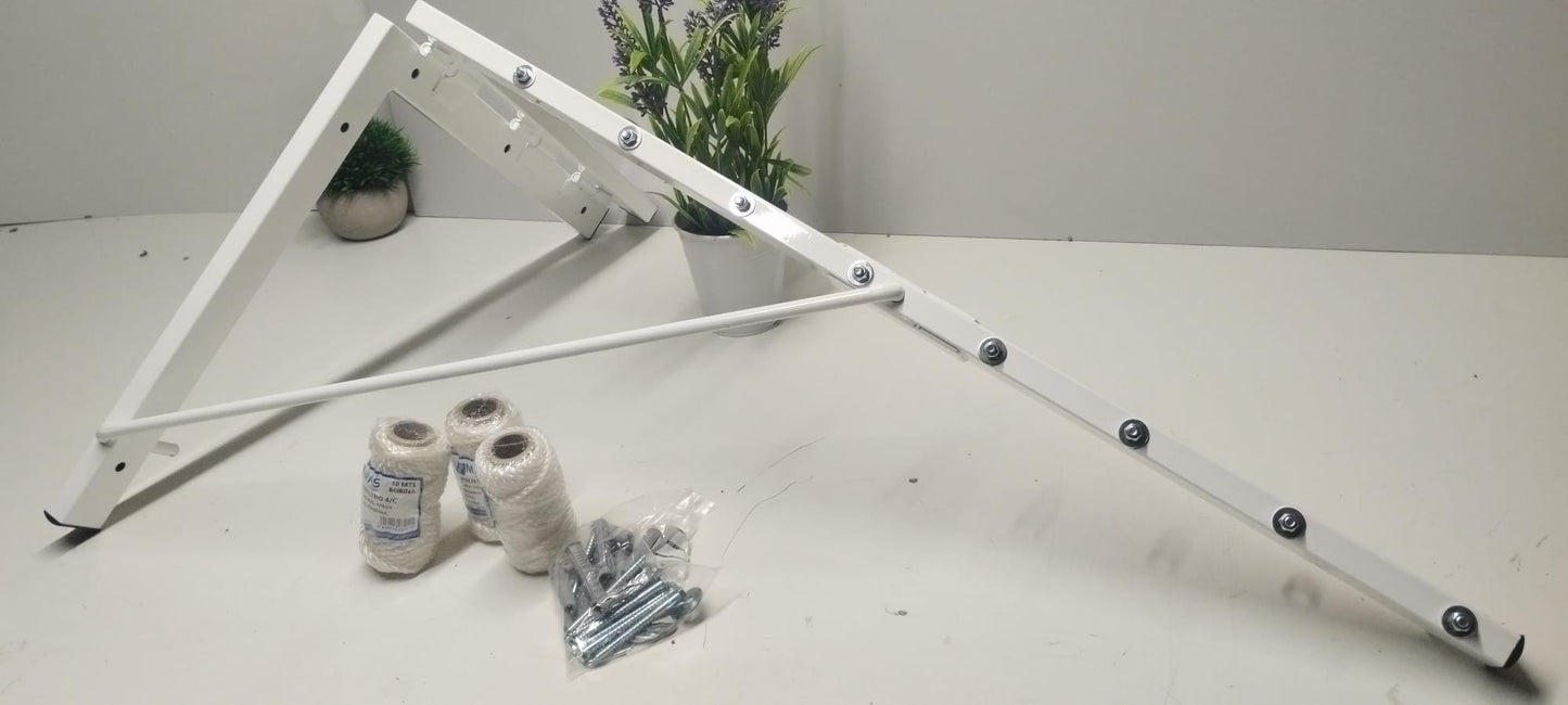 TENDEDERO PLEGABLE DE PARED 8 CUERDAS  BLANCO